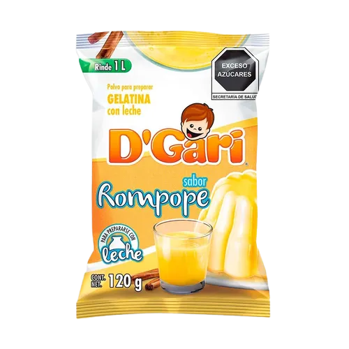 Polvo para Gelatina sabor Rompope / D´Gari 120g – MexicoMiAmor