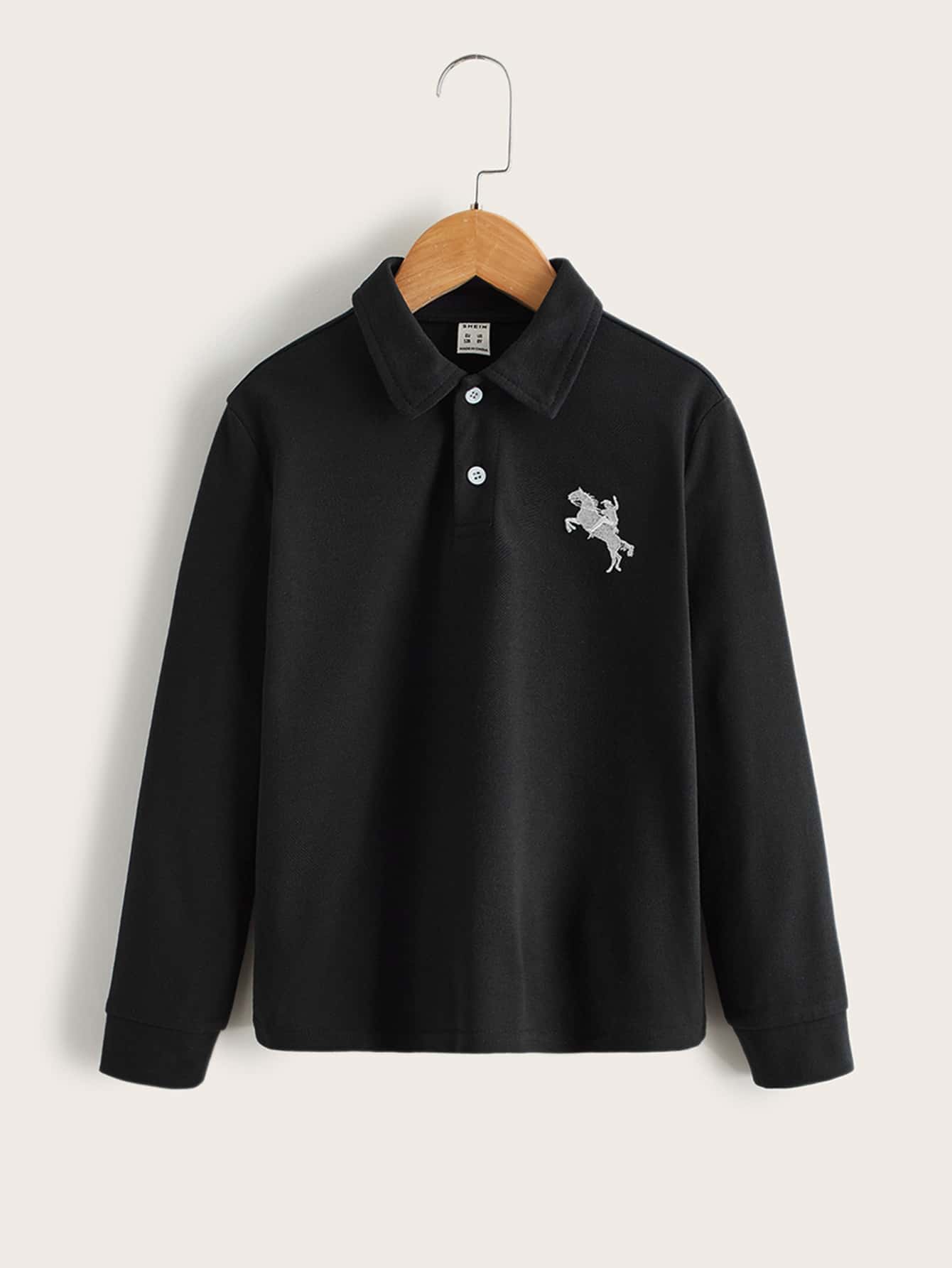 Boys Horse Embroidered Polo Shirt