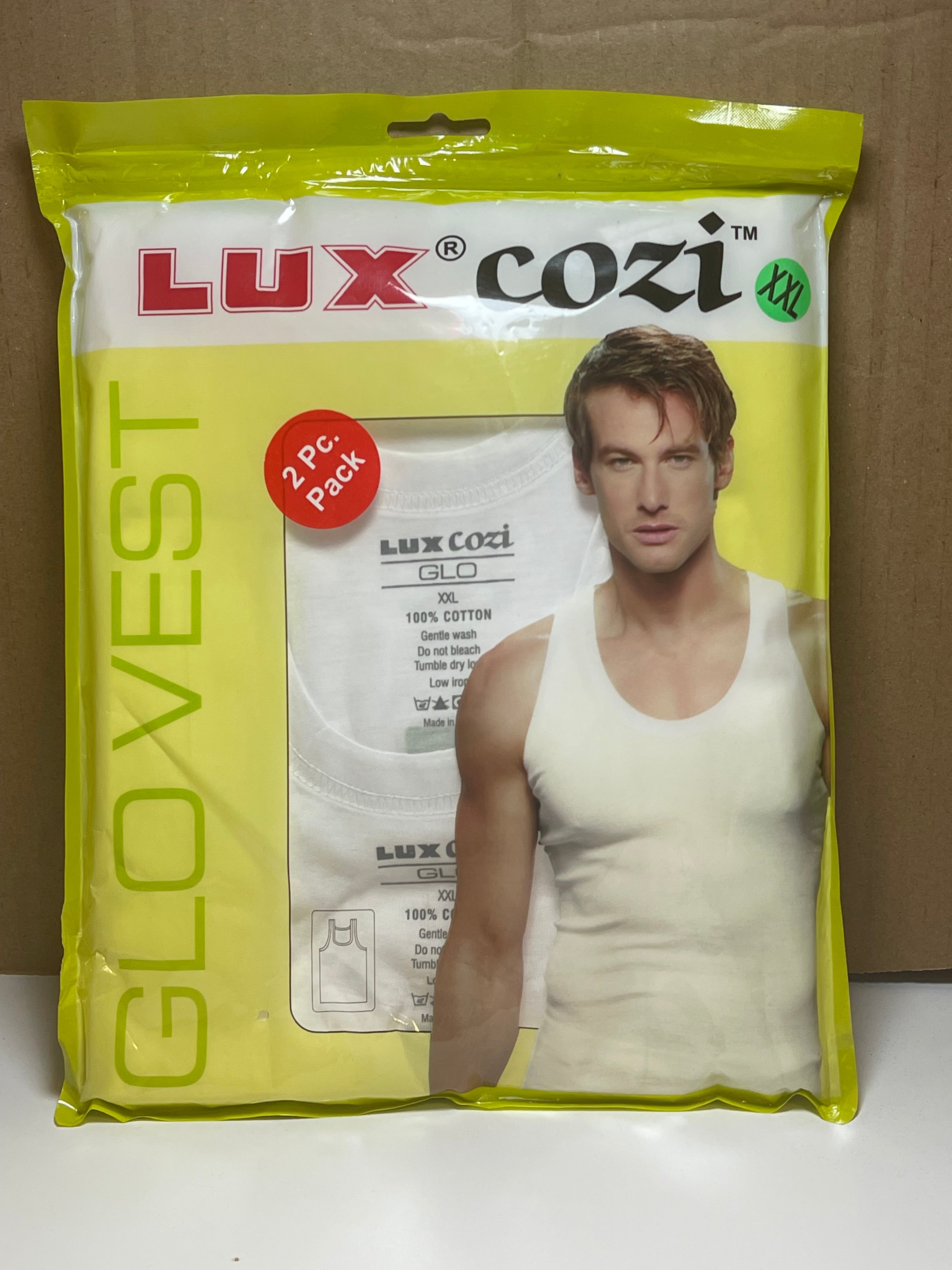 Lux Cozi Men's White Round Neck Sleeveless Cotton Vest (Pack of 3