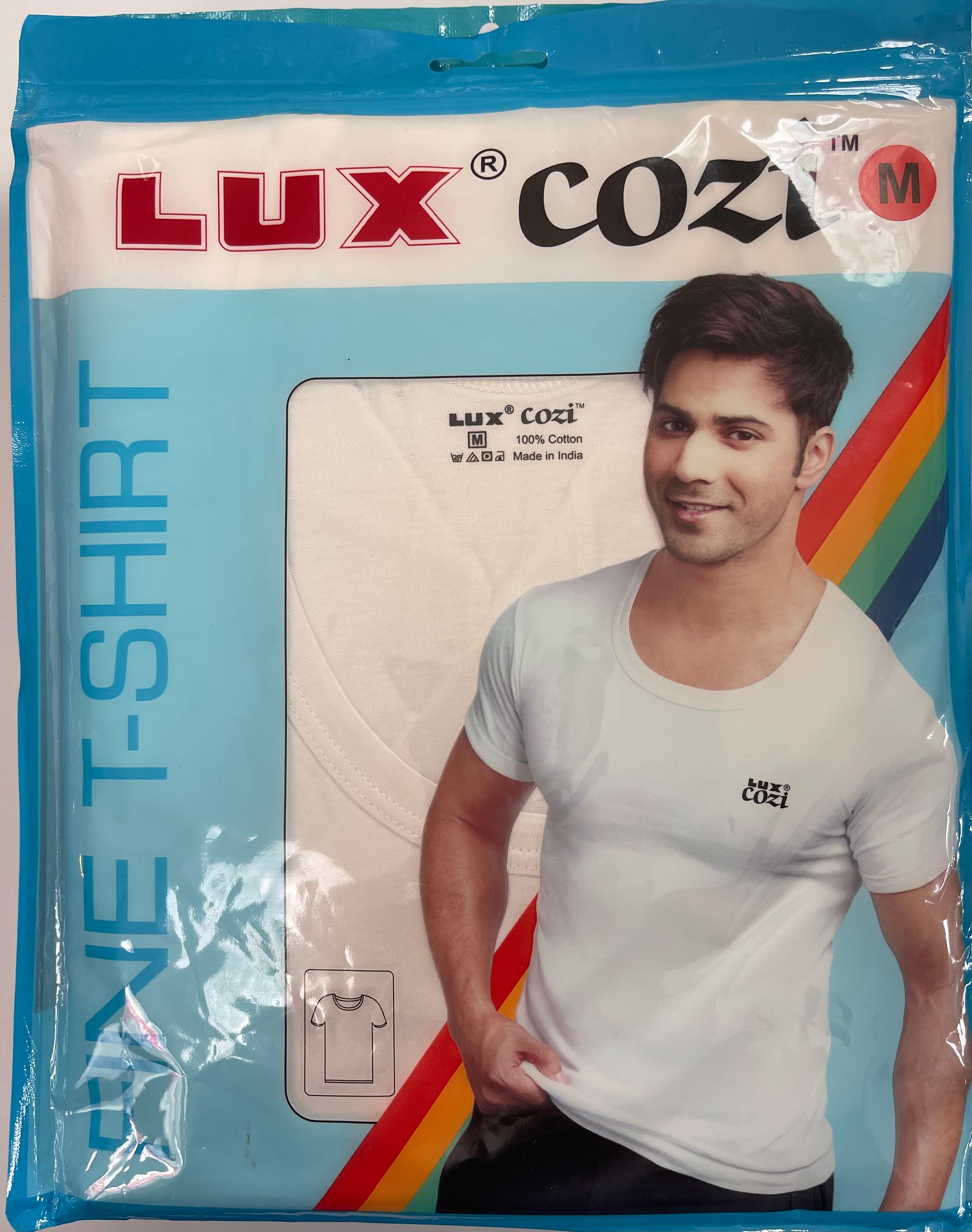 Lux Cozi Men's SOFT FINE 100% Cotton White T-SHIRT PACK 1 PC