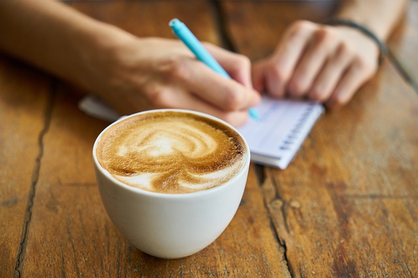 latte art and taking notes