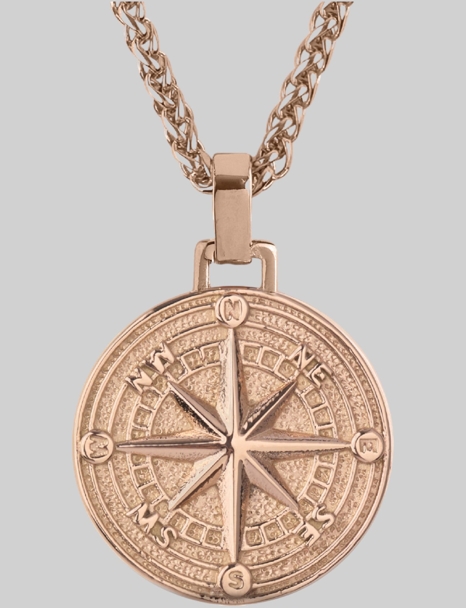 Engraved Compass Pendant Necklace - Silver – SOYER