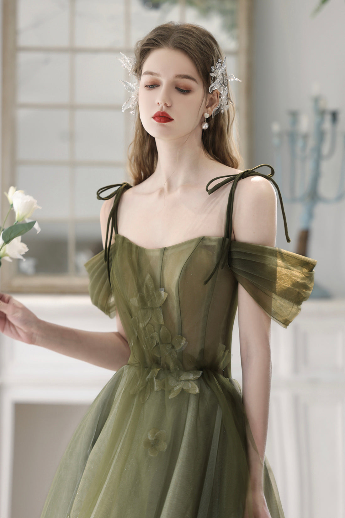 Viniodress Light Green Tulle Homecoming Dresses Spaghetti Strap Short Prom Dress FD3182 Custom Colors / US22W
