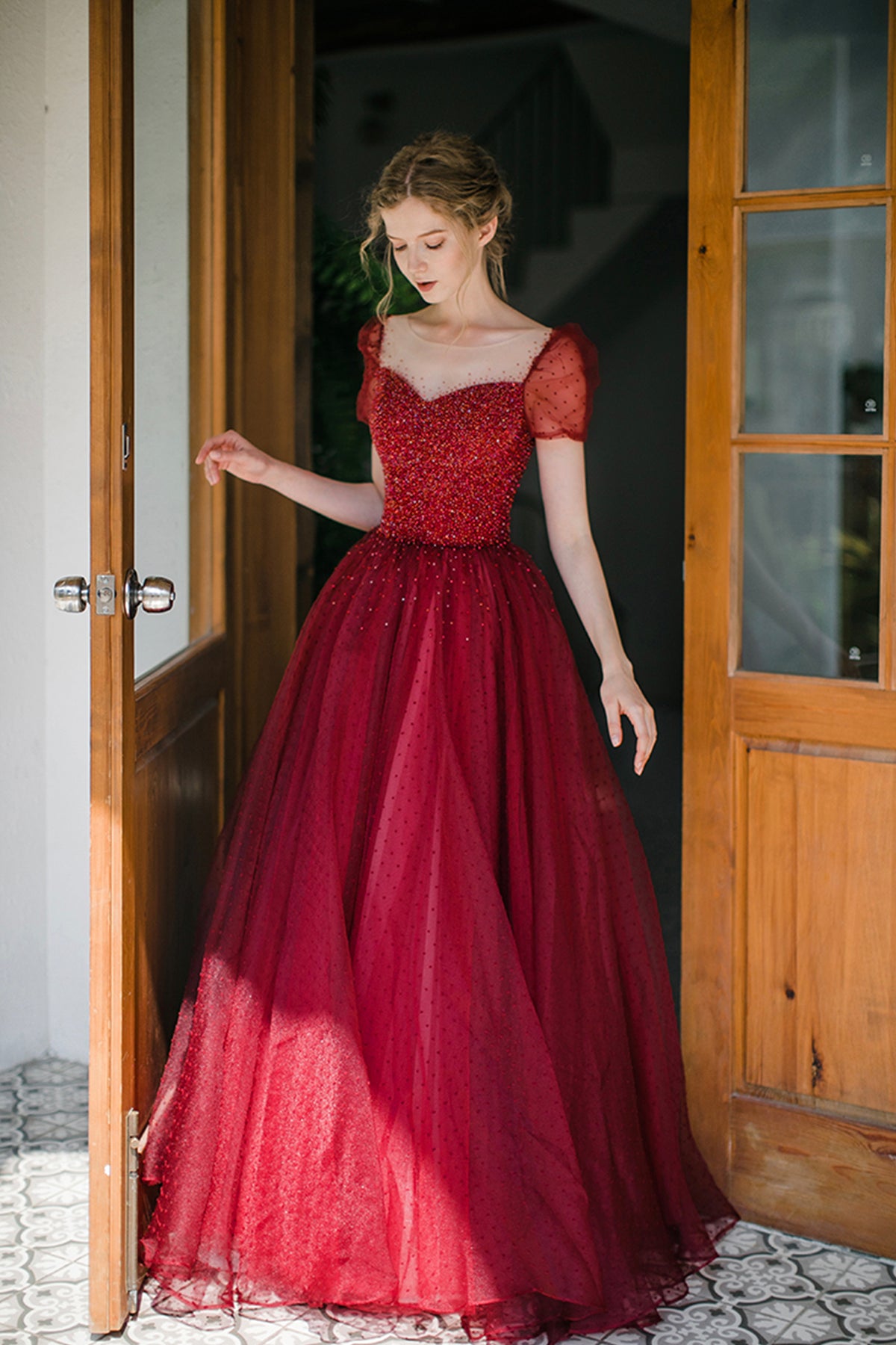 Burgundy Asymmetrical Layered Tulle Prom Dress With Spaghetti Straps Plus  Size A Line Evening Gown For Womens Party And Cocktail Dress BC15128 From  Toysmall666, $120.85