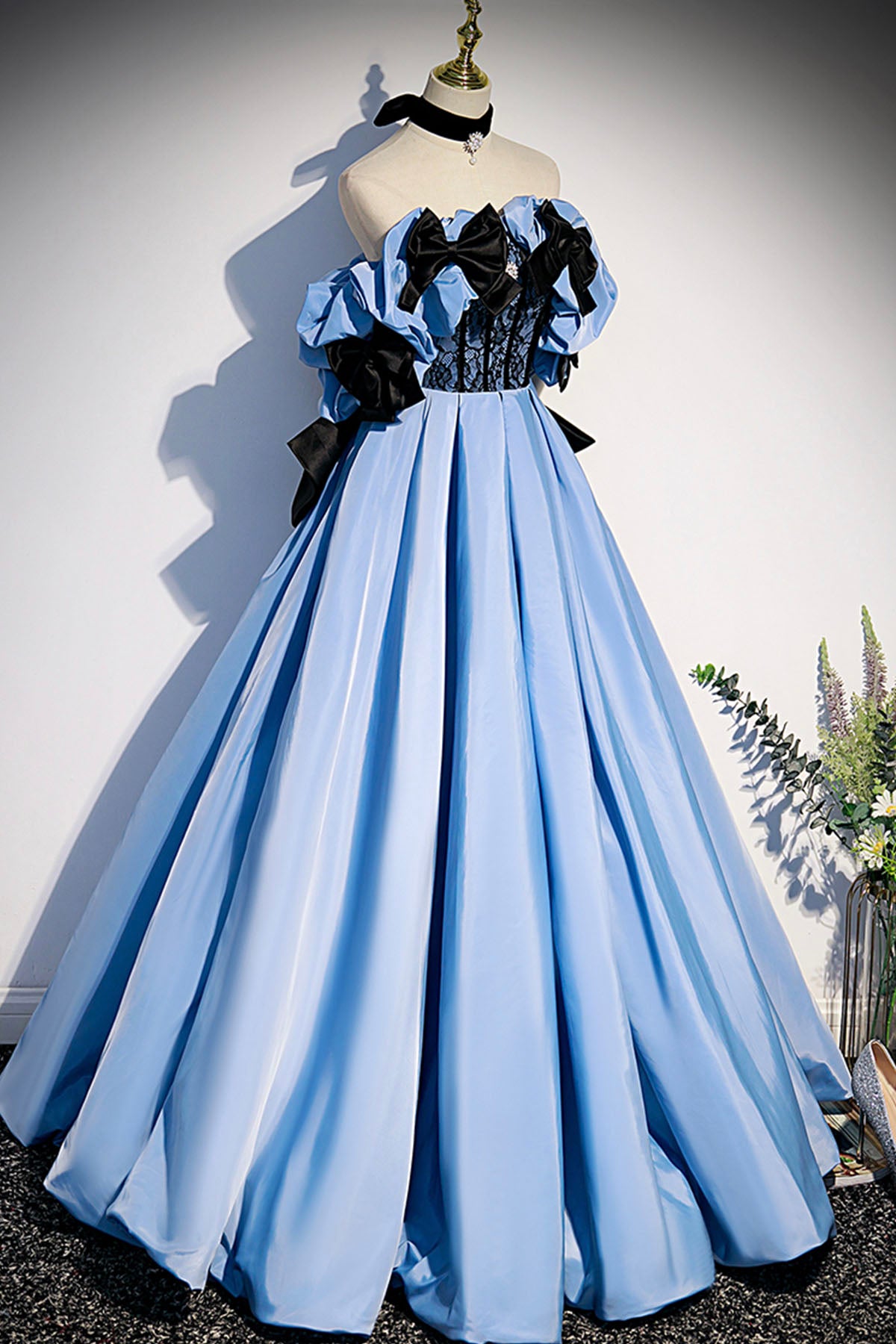 off Shoulder Prom Party Dress Blue Lace Evening Dress T92624 - China  Evening Dress and Prom Dresses price