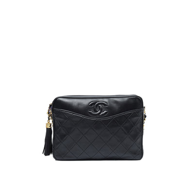 Chanel Black Quilted Caviar Timeless Medallion Tote Silver Hardware, 2000 (Very Good)-2002, Womens Handbag