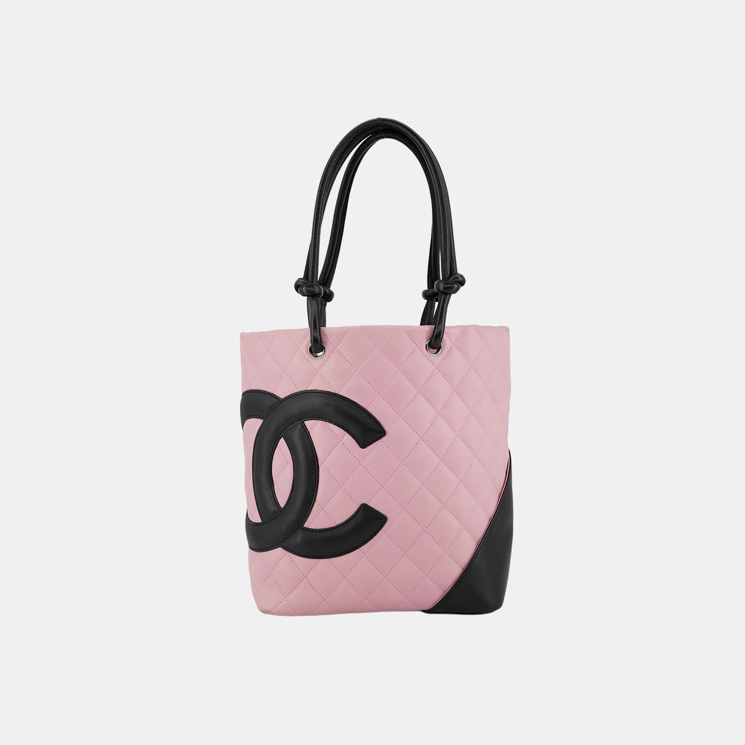 Vintage Chanel Cambon Ligne Tote Bag In Pink And Black CC Logo Medium –  Trésor Vintage