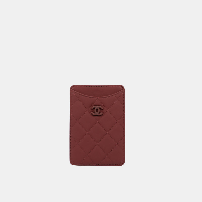 Chanel Burgundy CC Studded Rock Quilted Card Holder  The Closet