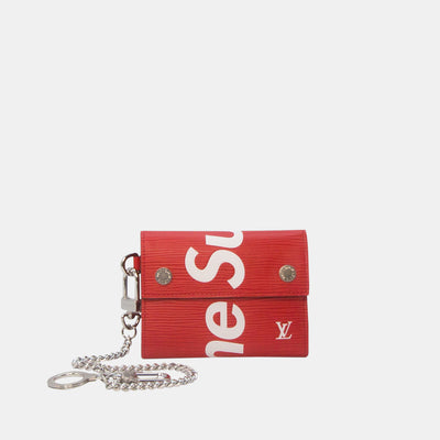 Louis Vuitton, Supreme Chain Wallet Epi Red