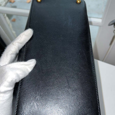 Chanel Black Large Caviar Leather Vanity Case Gold Hardware