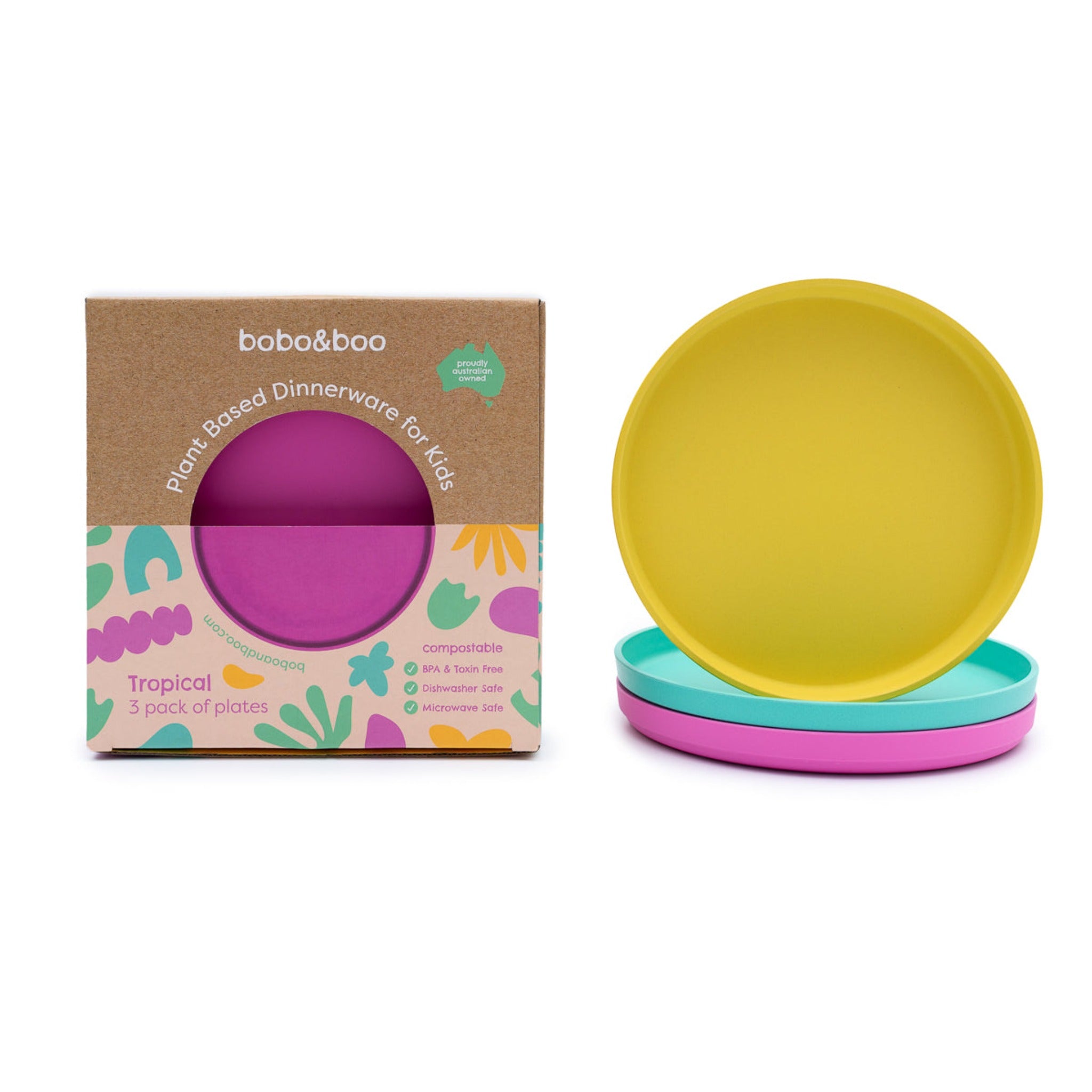 Blue Lagoon Kids Plate, Bowl & Cup Set - Microwave & Dishwasher Safe -  bobo&boo-usa