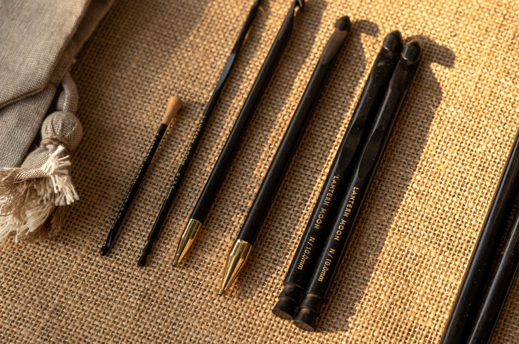 Wooden crochet hooks from Lantern Moon