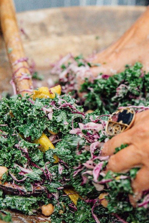 Kale salad with dressing