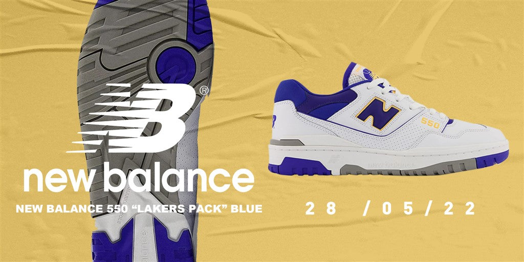 The Cross Trainer Blog Banner- NB 550 Lakers Pack Blue