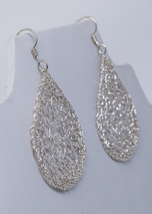 Fine Silver Earrings, Large Drops | by Kathryn Stanko