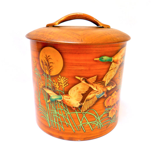 Vintage Tin Pail Biscuit Barrel with Original Handle by BARET WARE