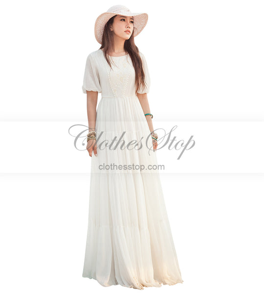 cute maxi dresses with sleeves