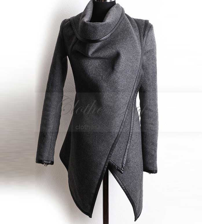 Women's Black Asymmetric Stylish Coat | ClothesStop - Clothesstop.com