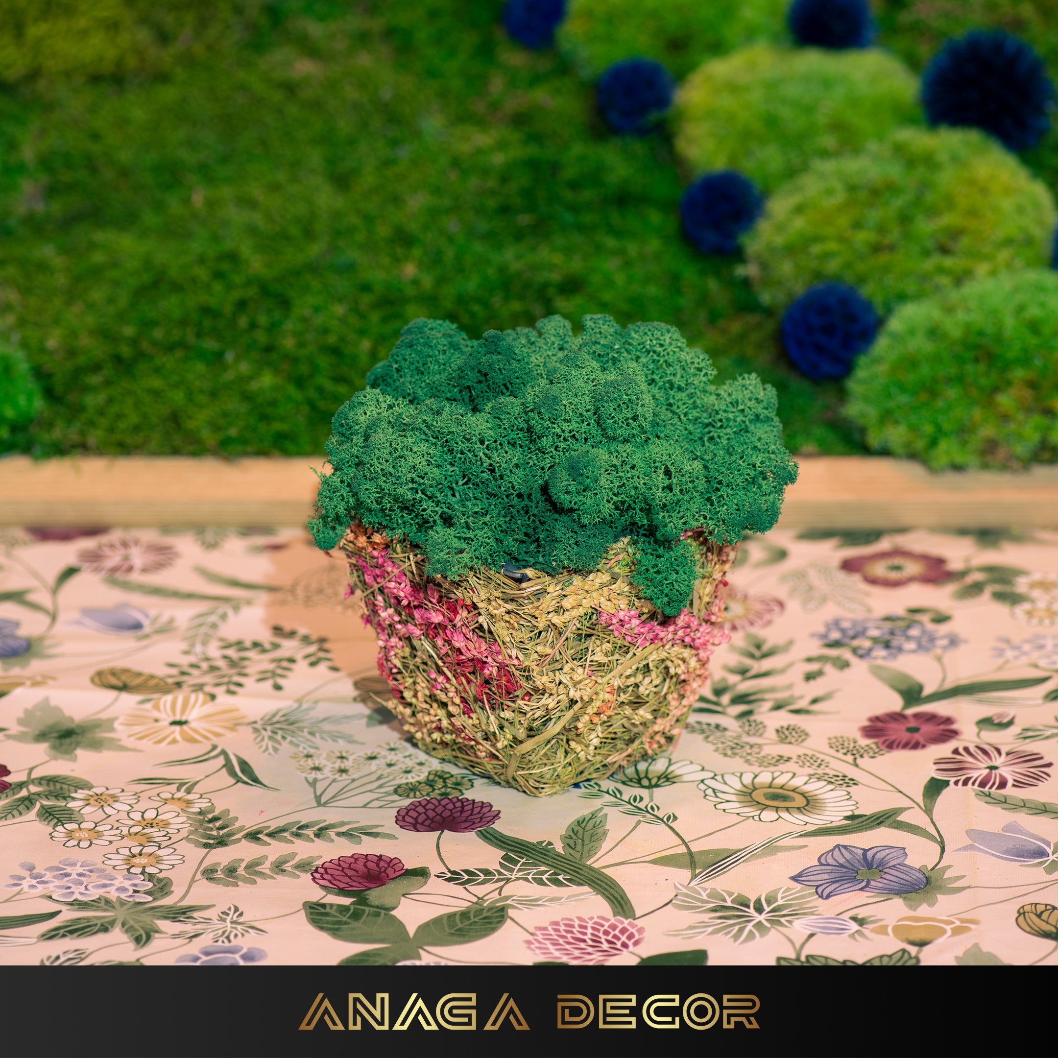 Jarrón Florecido con Líquenes – Anaga Decor