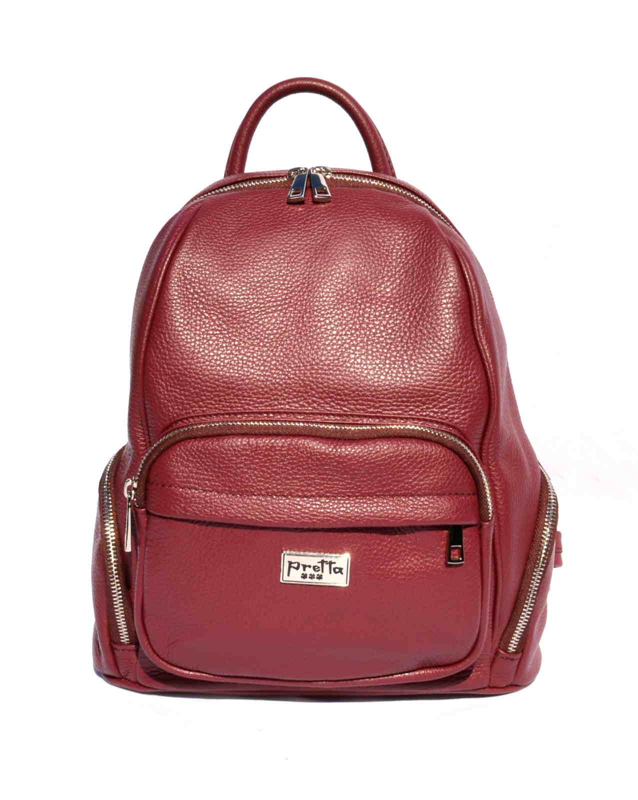 Rucsac din Piele, Model Pretta- 858 BORDO