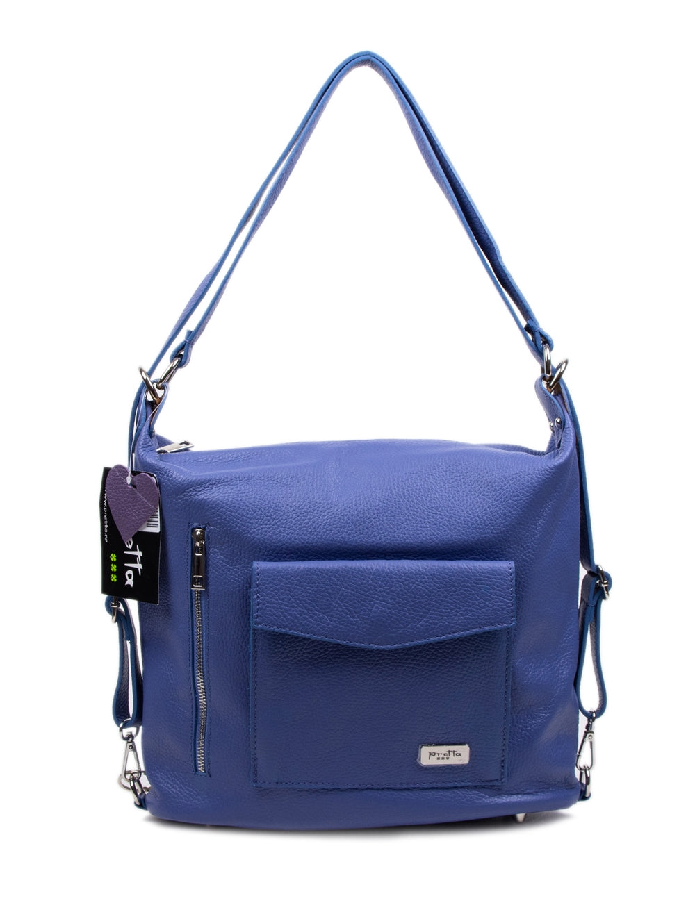 Geanta-Rucsac Piele, Model Pretta -921 Blu Indigo( Ata Alba)