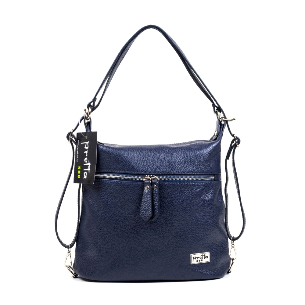 Geanta-Rucsac Piele, Model Pretta- 9120 Bleumarin