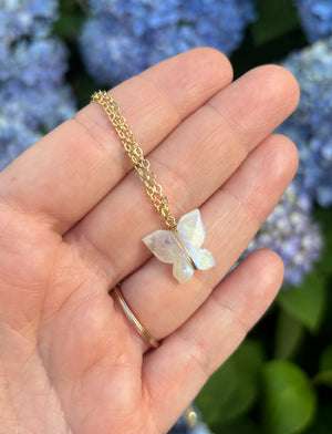 Moonstone Butterfly Necklace - Wolf & Mercantile