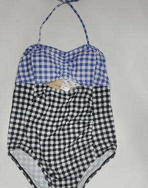 Motherhood Maternity Blue and Black One Piece Swimsuit - Mr. K's Platinum Wear 