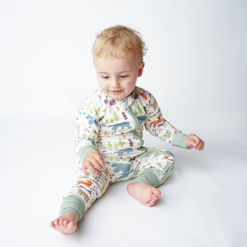 Forest Friends Bamboo Baby Convertible Footie Pajama