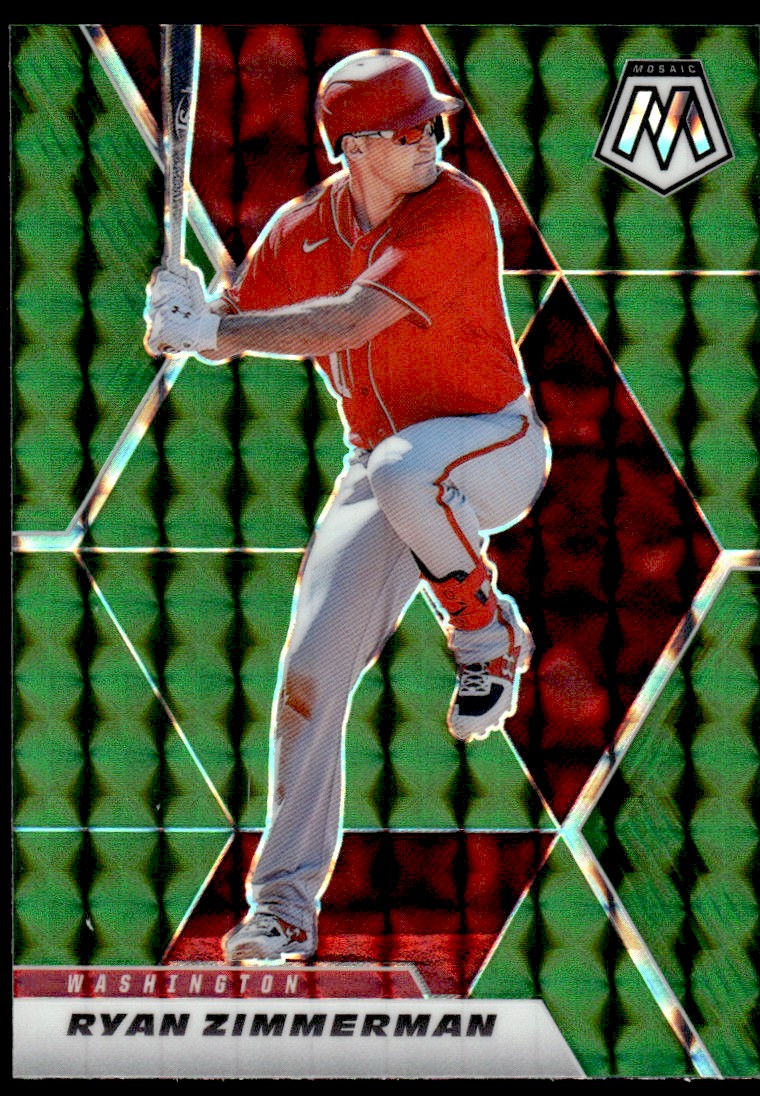 Ryan Zimmerman 2021 Panini Mosaic # 183 Green Prizm Washington Nationa -  Collectible Craze America