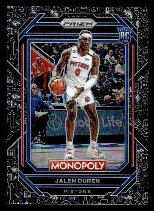 2022-23 Panini Prizm NBA Monopoly Jalen Duren # 27 RC Monopoly Black Icons  Detroit Pistons