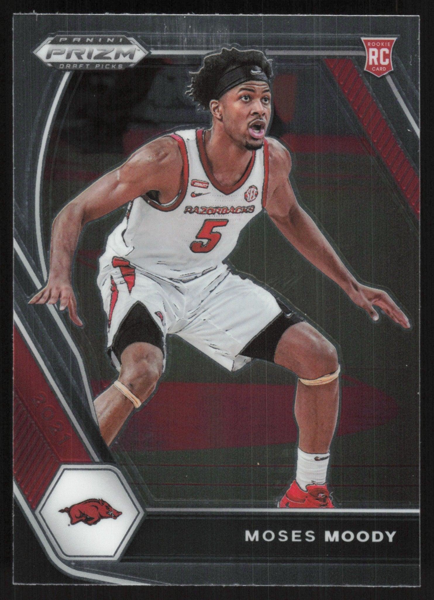 Moses Moody 2021 Panini Prizm Draft Picks # 11 RC Arkansas Razorbacks