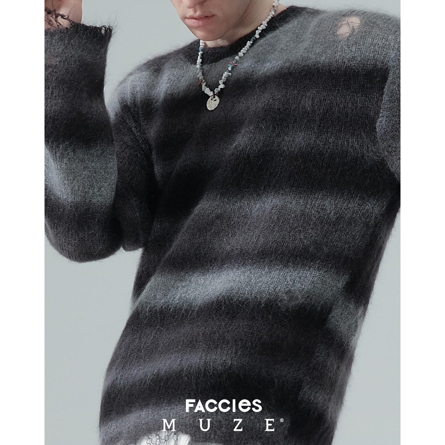 MUZE ×FACCIES Gradation Damage Knit-