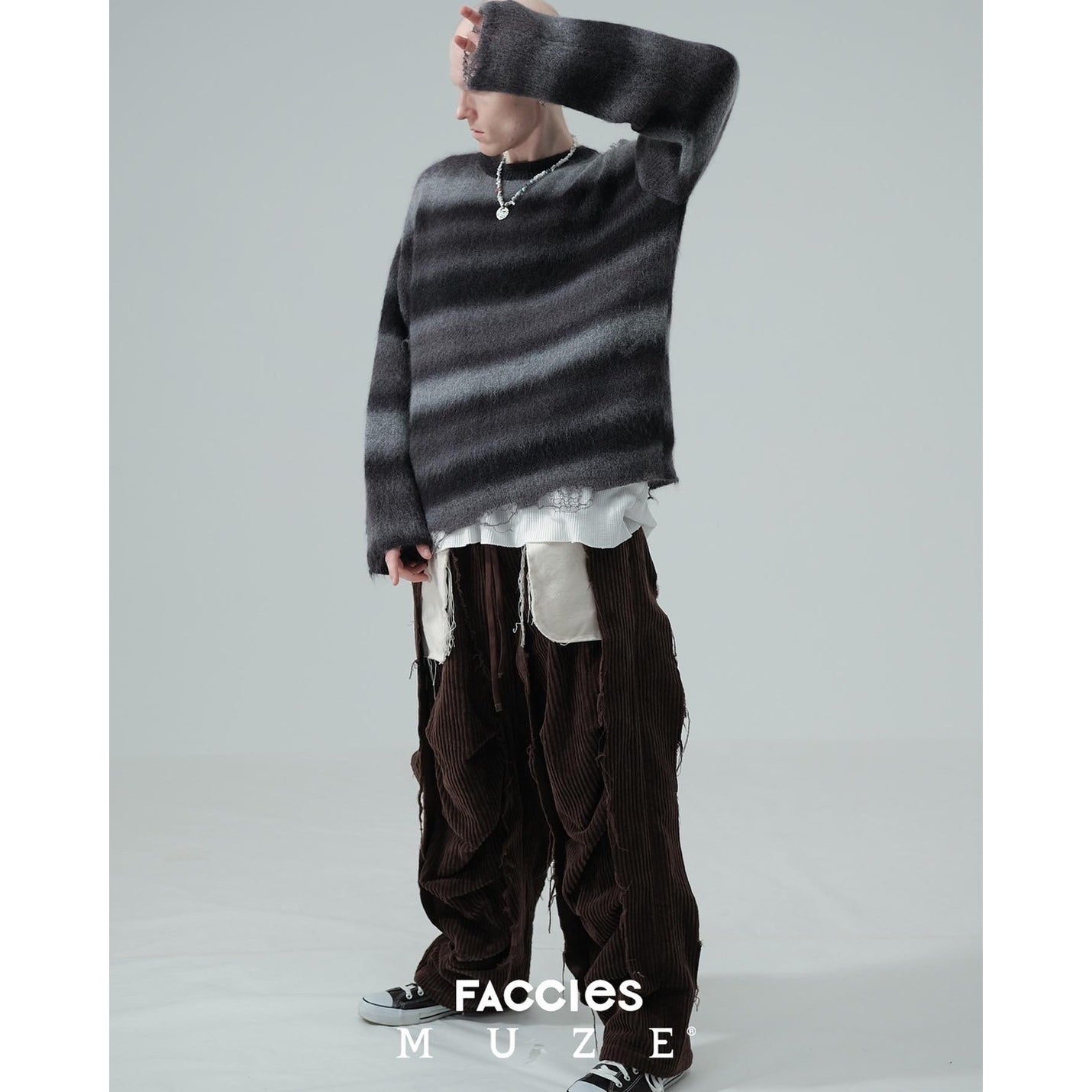 日本製 2ウェイ MUZE ×FACCIES - Gradation Damage Knit | www.birbapet.it