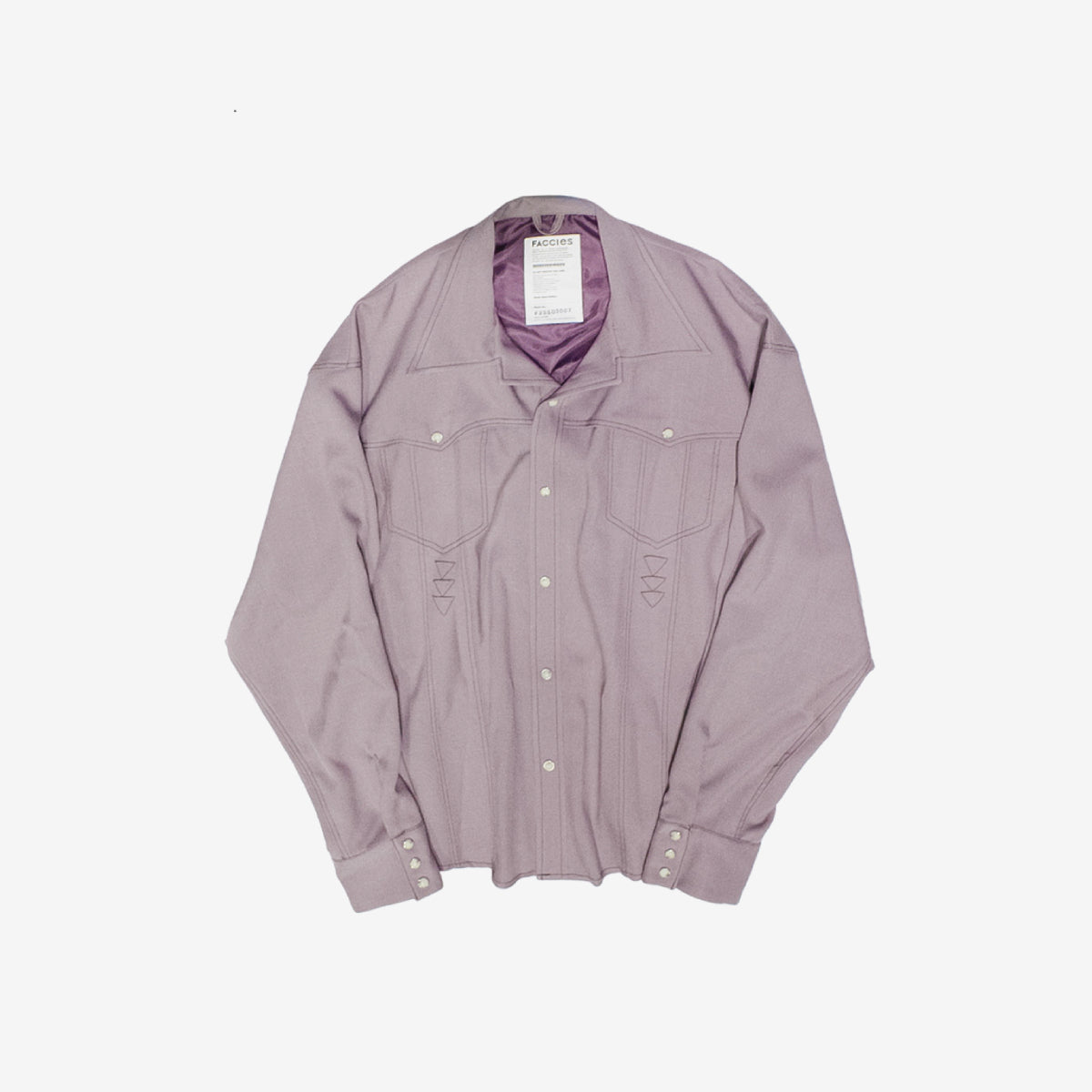 FACCIES - Wt Mix Dry Twill Sh (PURPLE) ファッチーズ ツイルシャツ