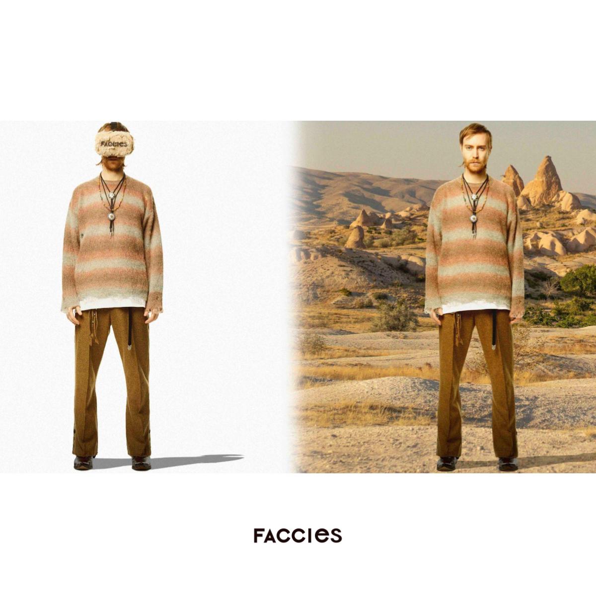 FACCIES / Gradation Damage Knit-