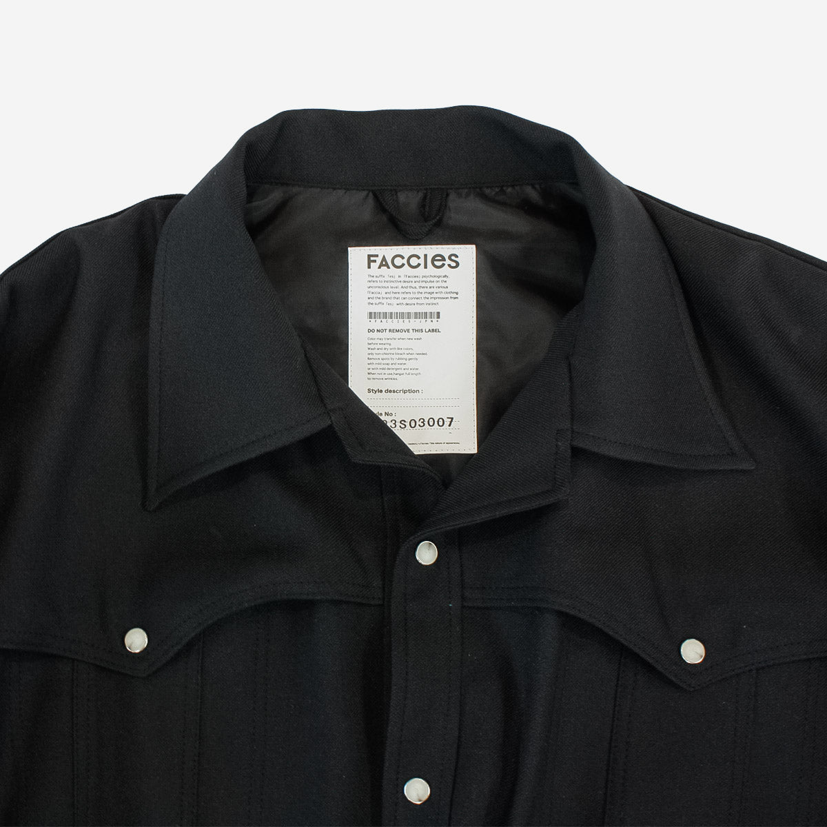 FACCIES - Wt Mix Dry Twill Sh (BLACK) ファッチーズ ツイルシャツ