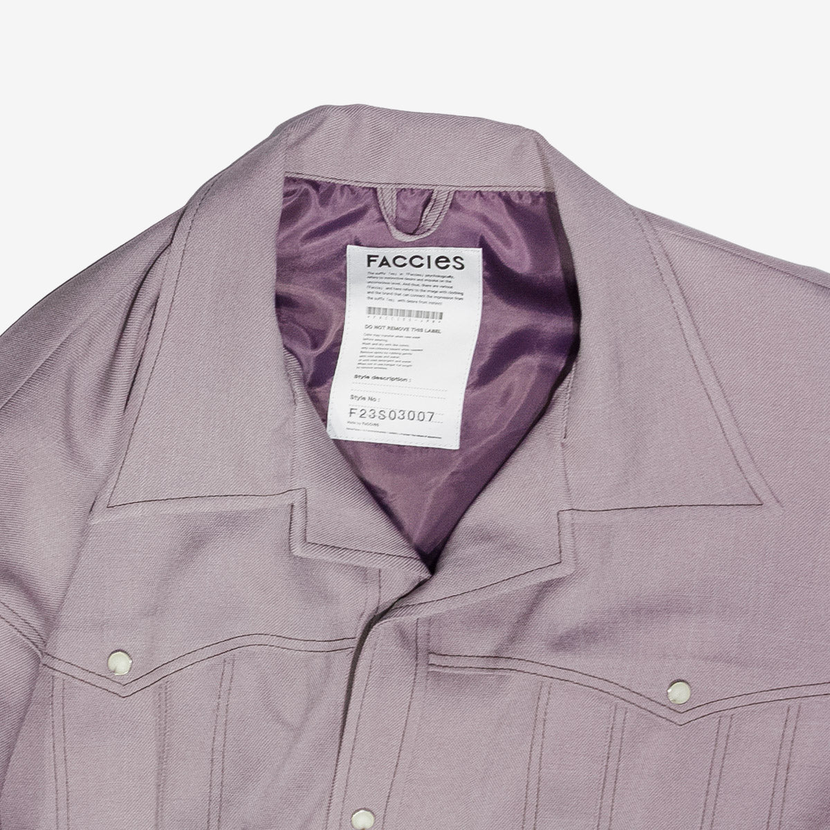 FACCIES - Wt Mix Dry Twill Sh (PURPLE) ファッチーズ ツイルシャツ