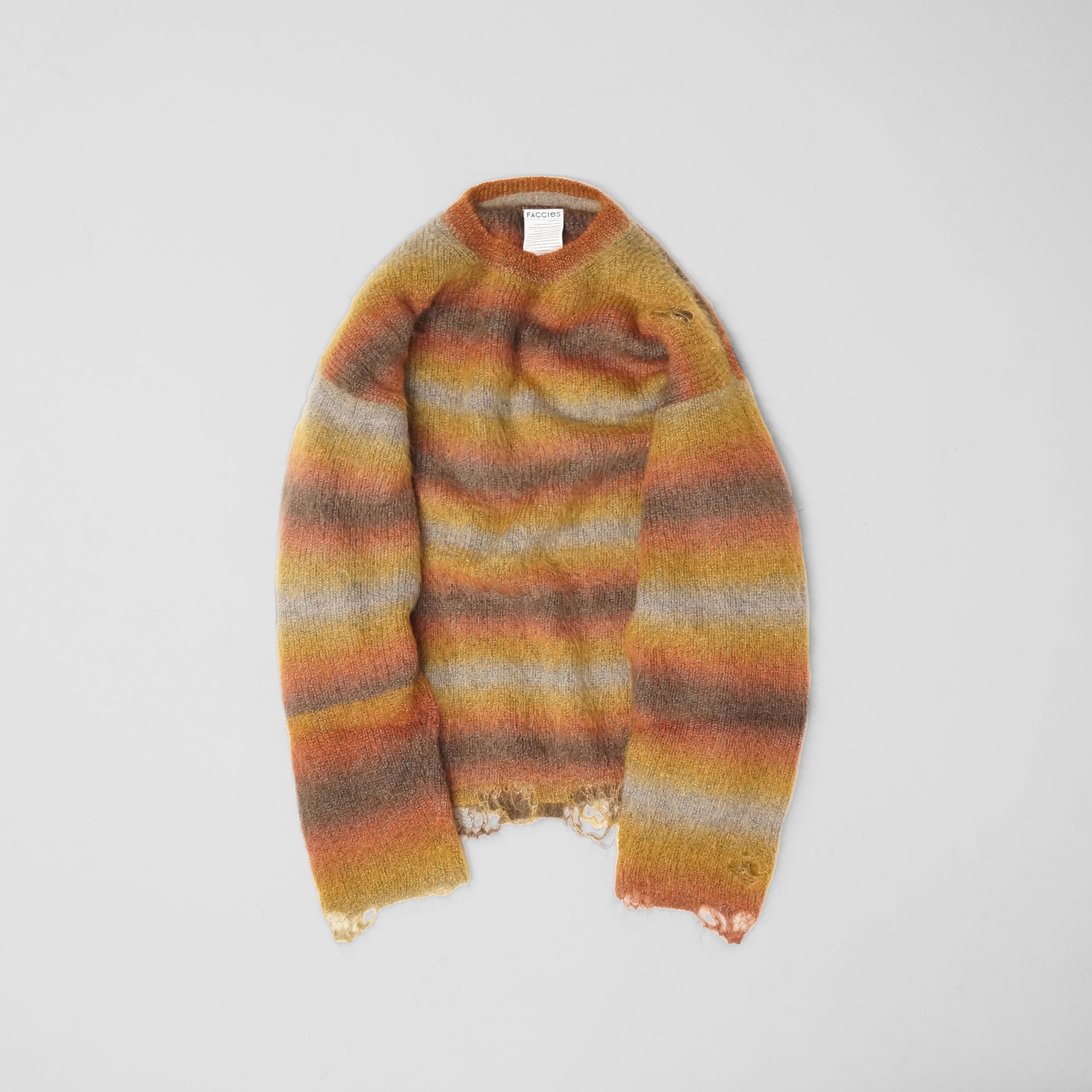 FACCIES - Gradation Damage Knit (BROWN) ファッチーズ