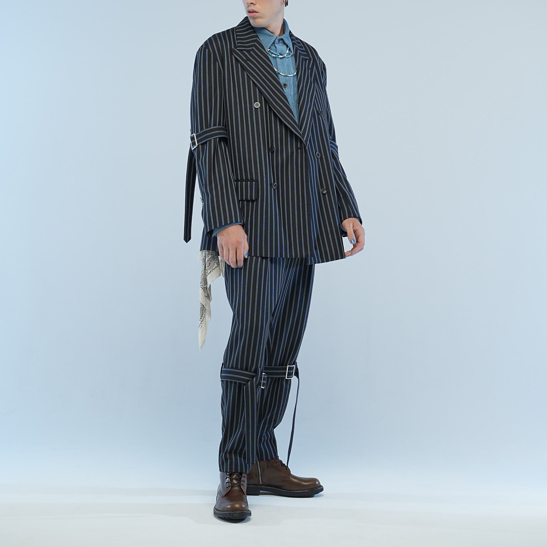 MUZE TURQUOISE LABEL × el conductorH - BONDAGE STRAIGHT TROUSERS