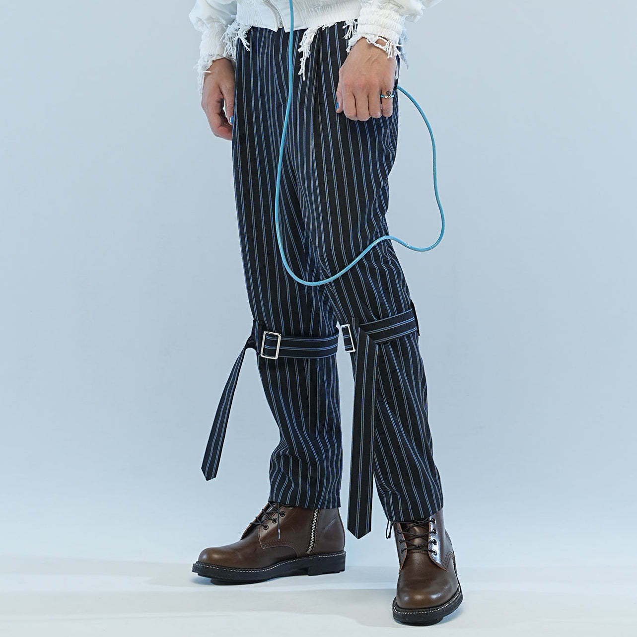 MUZE TURQUOISE LABEL × el conductorH - BONDAGE STRAIGHT TROUSERS