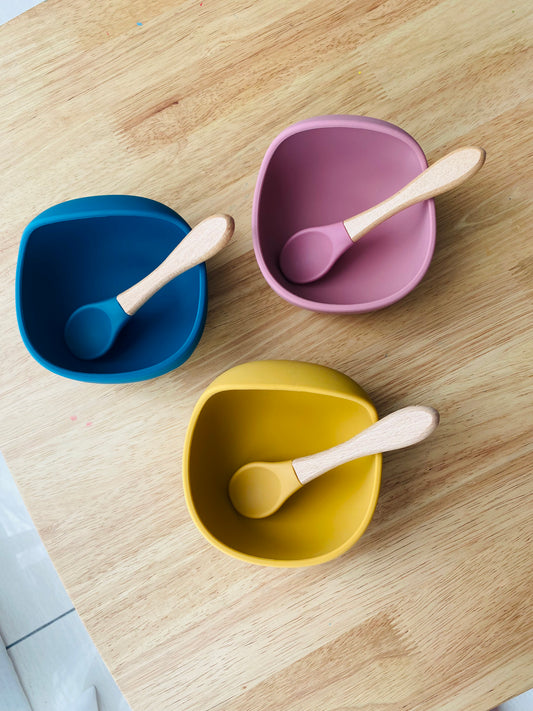 Food bowl 🥣 with matching spoon! 🔆 - Yellow – littlepinkskies