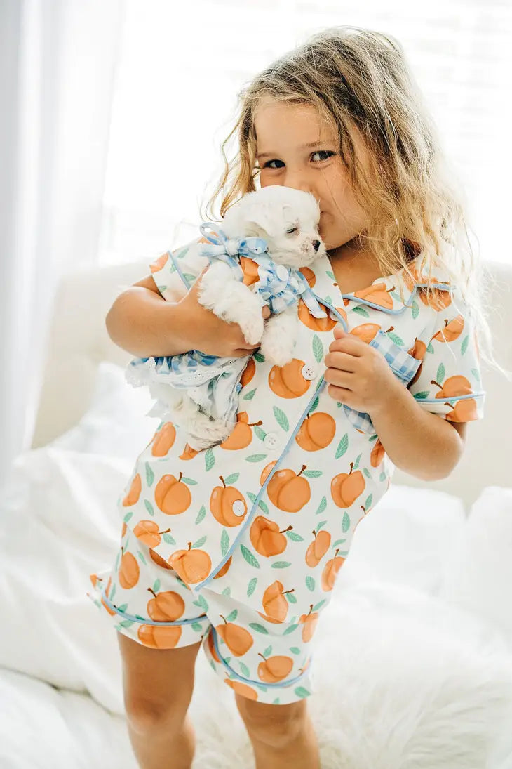 Peaches Button Down Pajamas
