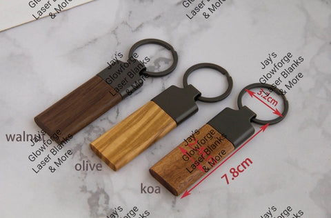 Wood Keychains (w/leather hardware) – Jay's Glowforge Laser Blanks