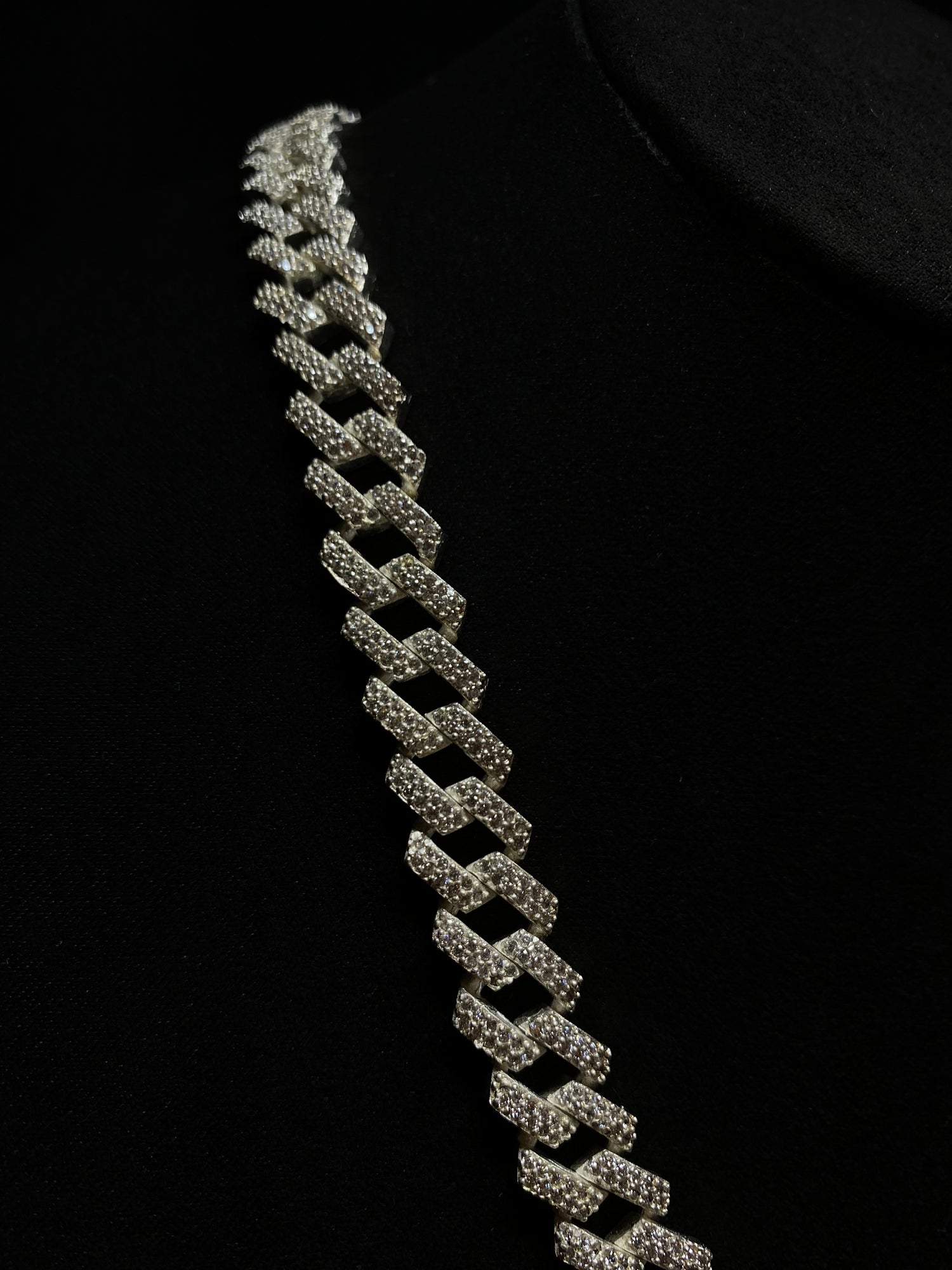 Cubana Diamantada 55 cm Zirconia Plata 925
