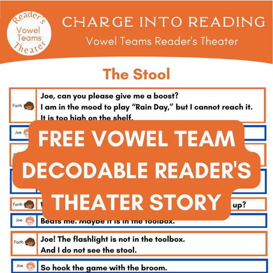 Am image showing a vowel teams reader's theater