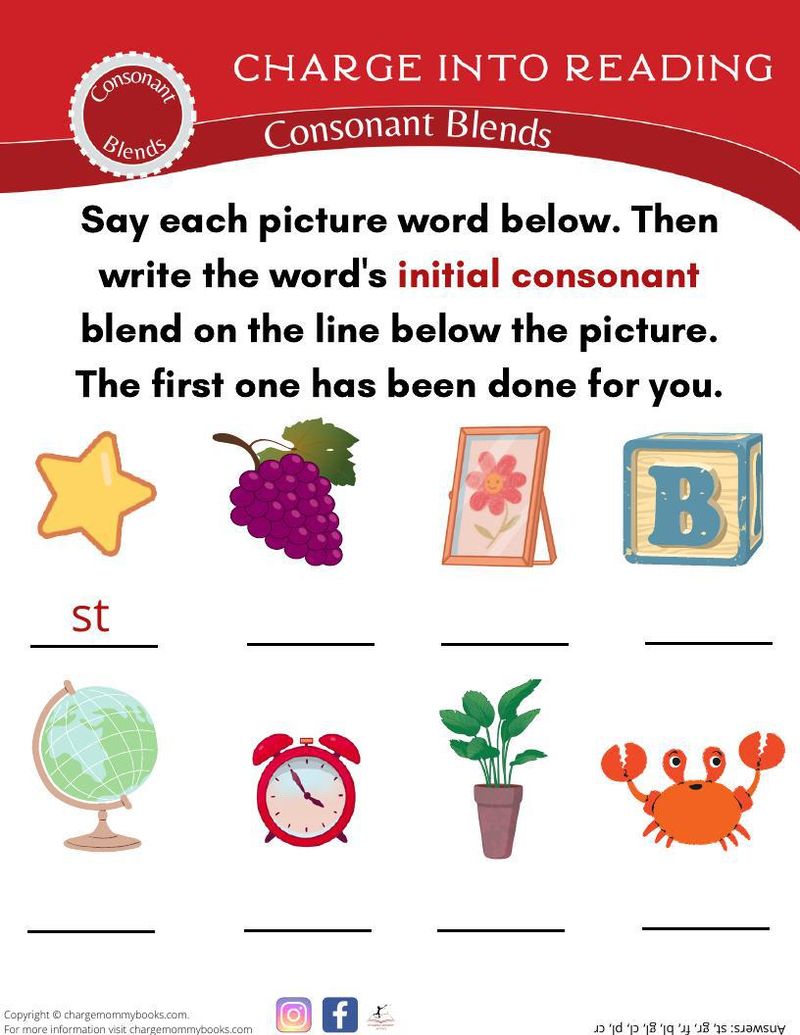 Consonant Blends Letter Identification