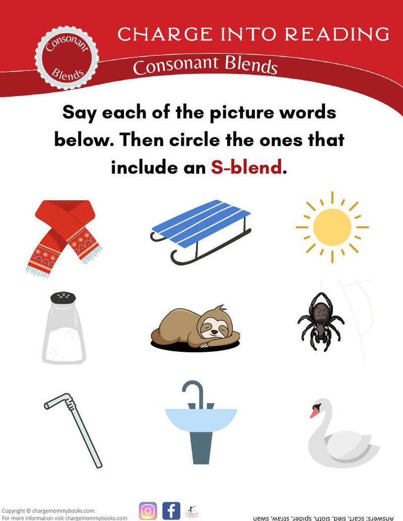 Consonant Blends Picture Word Match