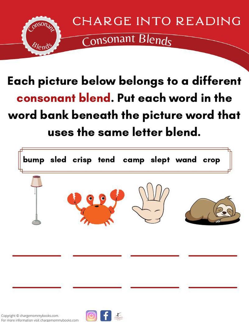 Consonant Blends Word Bank