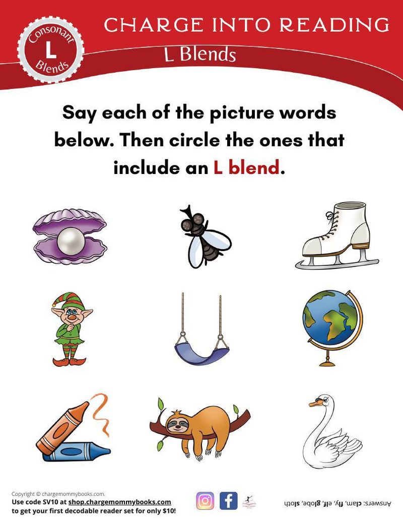 L Blends Picture Word Match